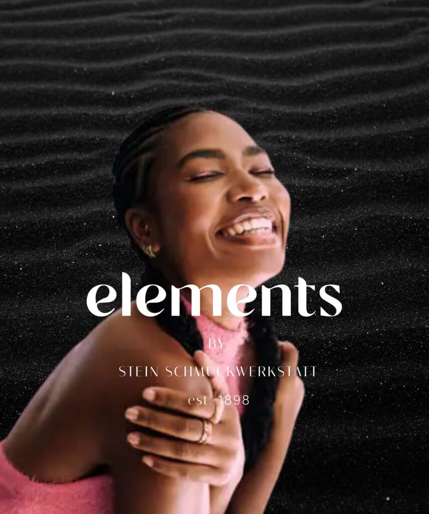 logo elements by stein donna sullo sfondo